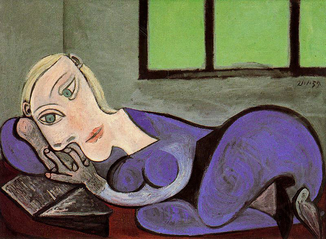 Picasso Reclining woman reading 1960